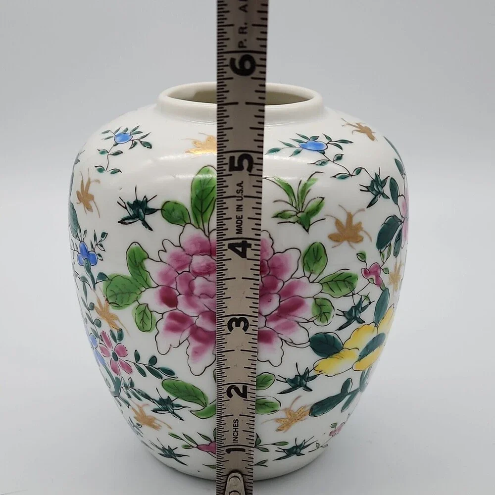 VTG Andrea by Sadek Made in Japan Vase Jardiniere Flower Gold Accents 5.5